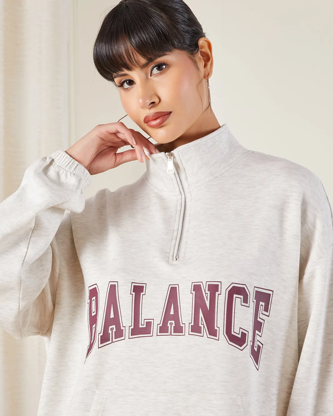Women White High Neck Active Sweatshirt sold by Redtag product image thumbnail 4