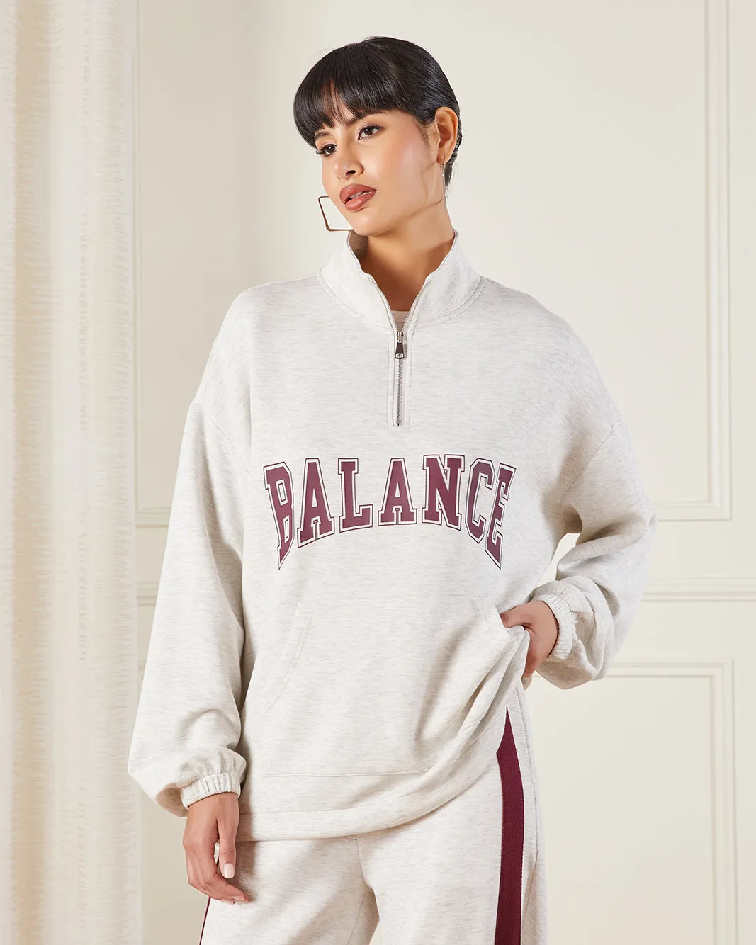 Women White High Neck Active Sweatshirt sold by Redtag