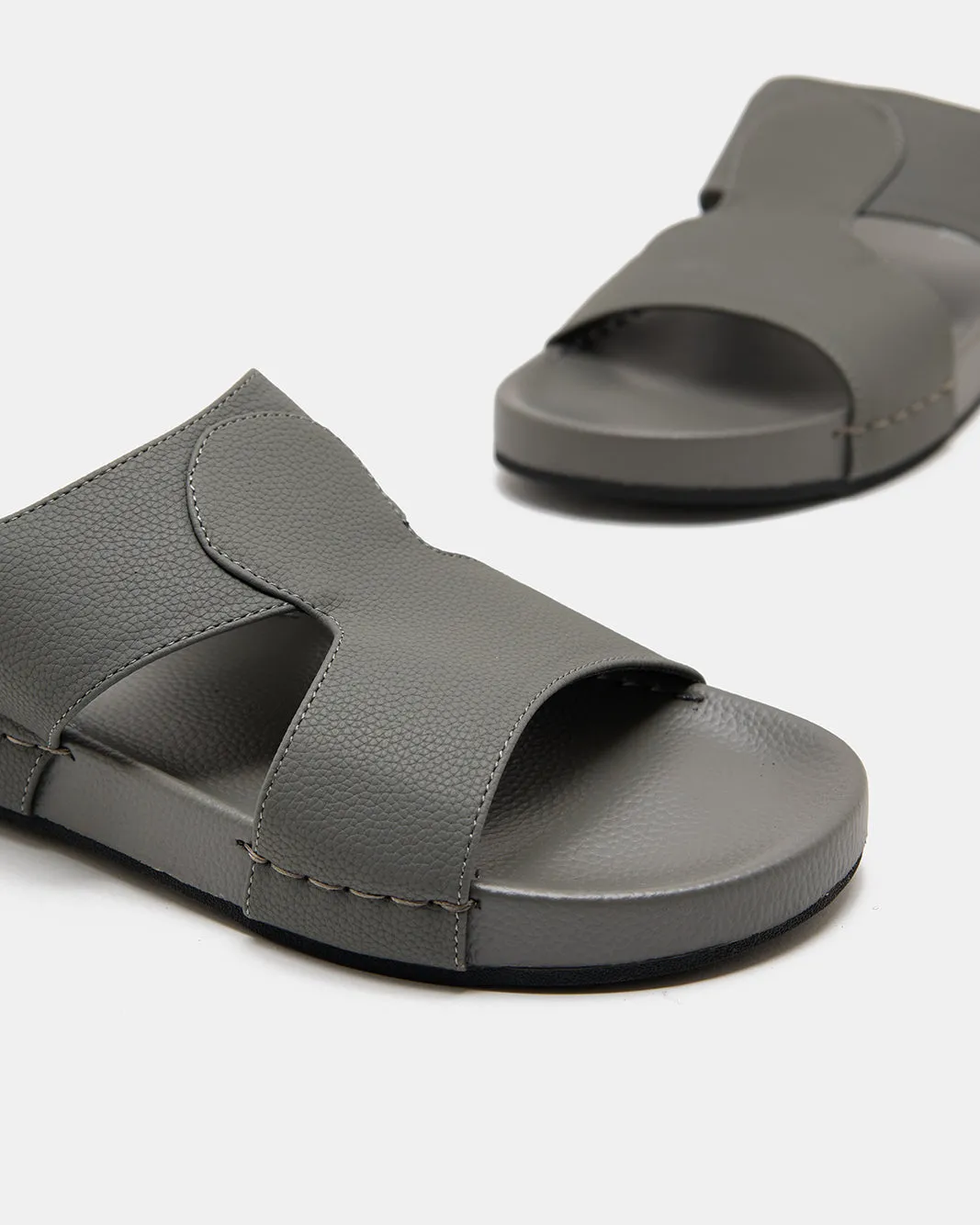 Men Charcoal Slide Sandals sold by Redtag product image thumbnail 3