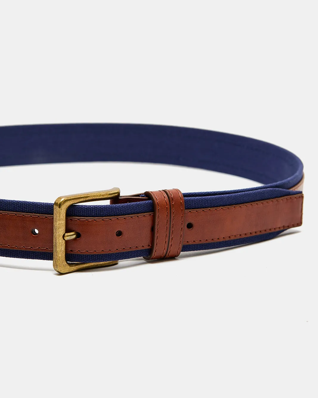 Men Navy And Brown Elastic Belt sold by Redtag product image thumbnail 2