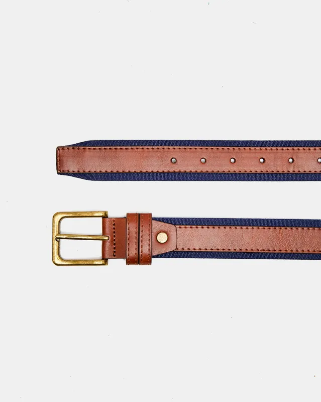 Men Navy And Brown Elastic Belt sold by Redtag