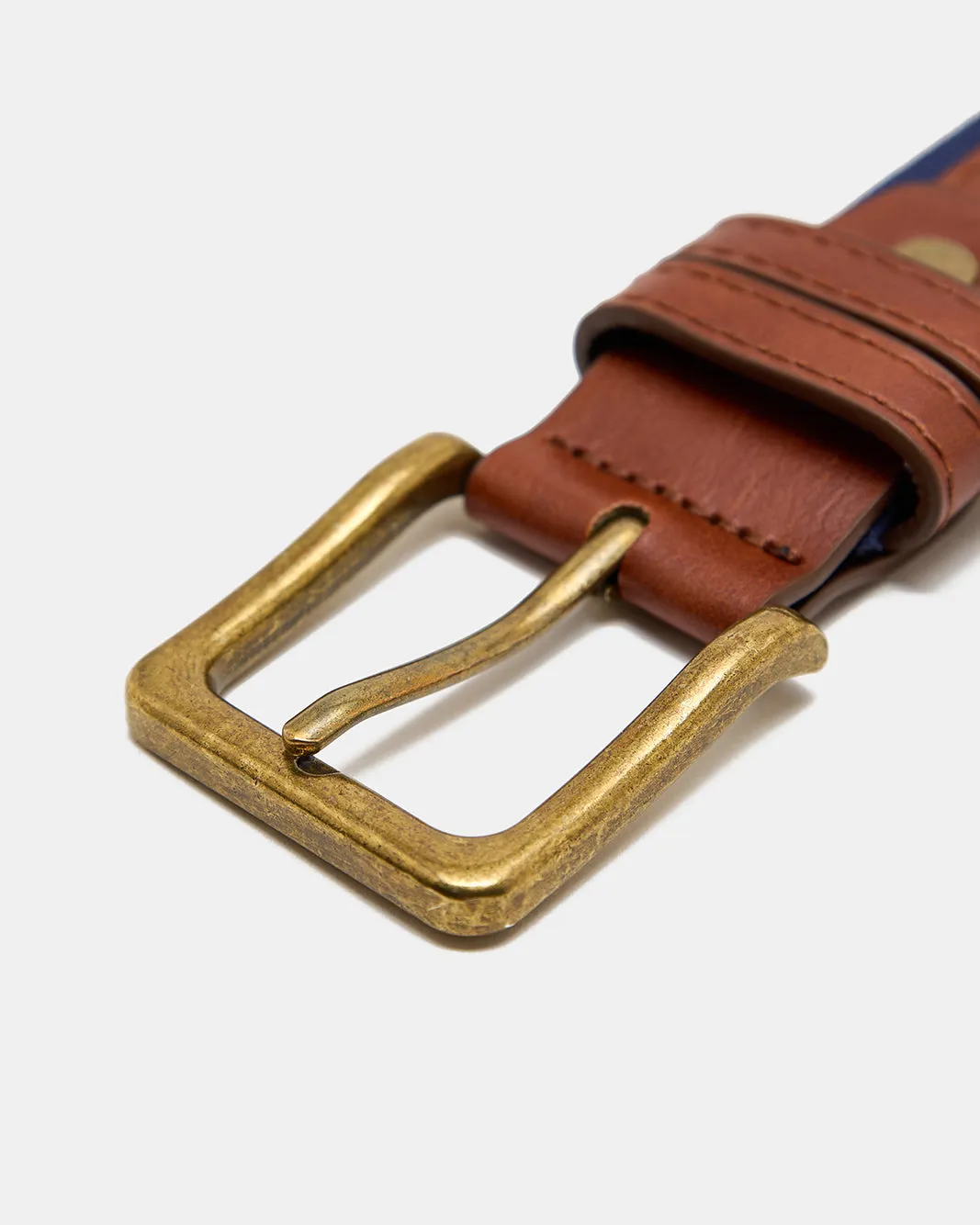 Men Navy And Brown Elastic Belt sold by Redtag product image thumbnail 4