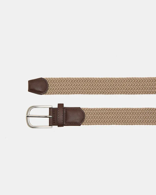 Men Beige Elastic Belt sold by Redtag