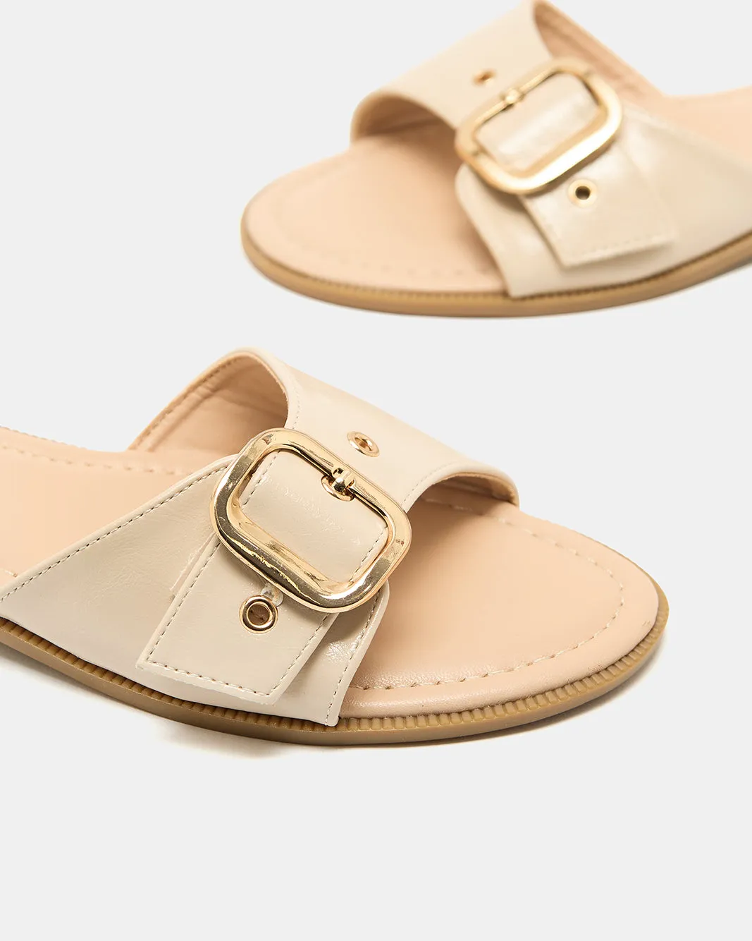 Women Beige Buckle Mule sold by Redtag product image thumbnail 3