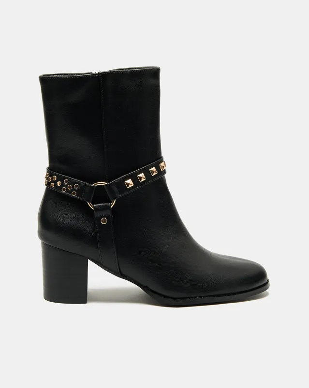 Women Black Embellished Ankle Boots sold by Redtag
