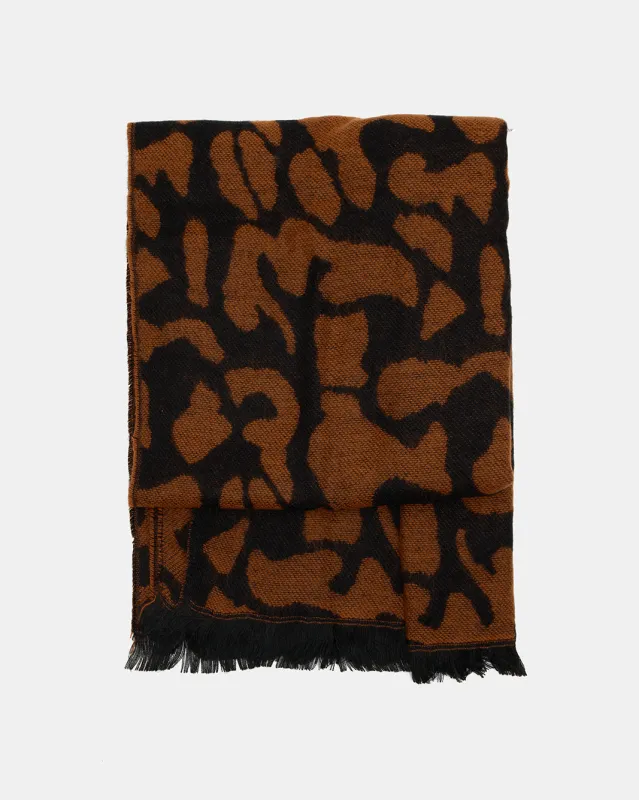Women Brown And Black Knitted Blanket Scarf sold by Redtag