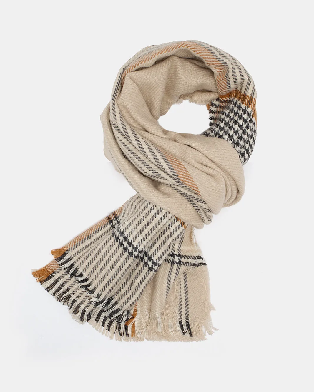 Women Beige Knitted Blanket Scarf sold by Redtag product image thumbnail 2
