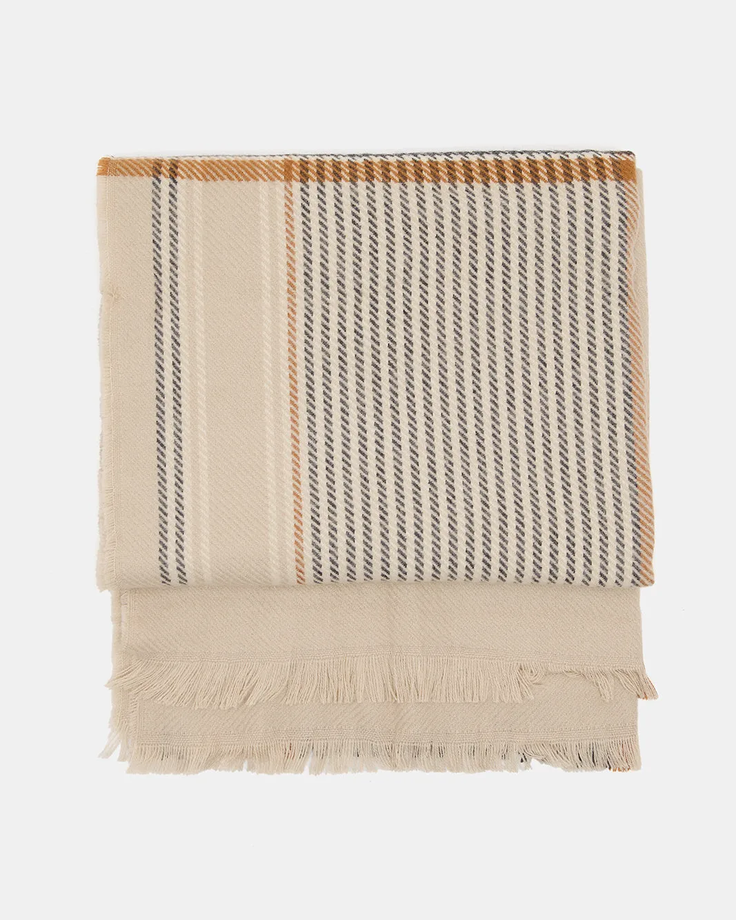 Women Beige Knitted Blanket Scarf sold by Redtag