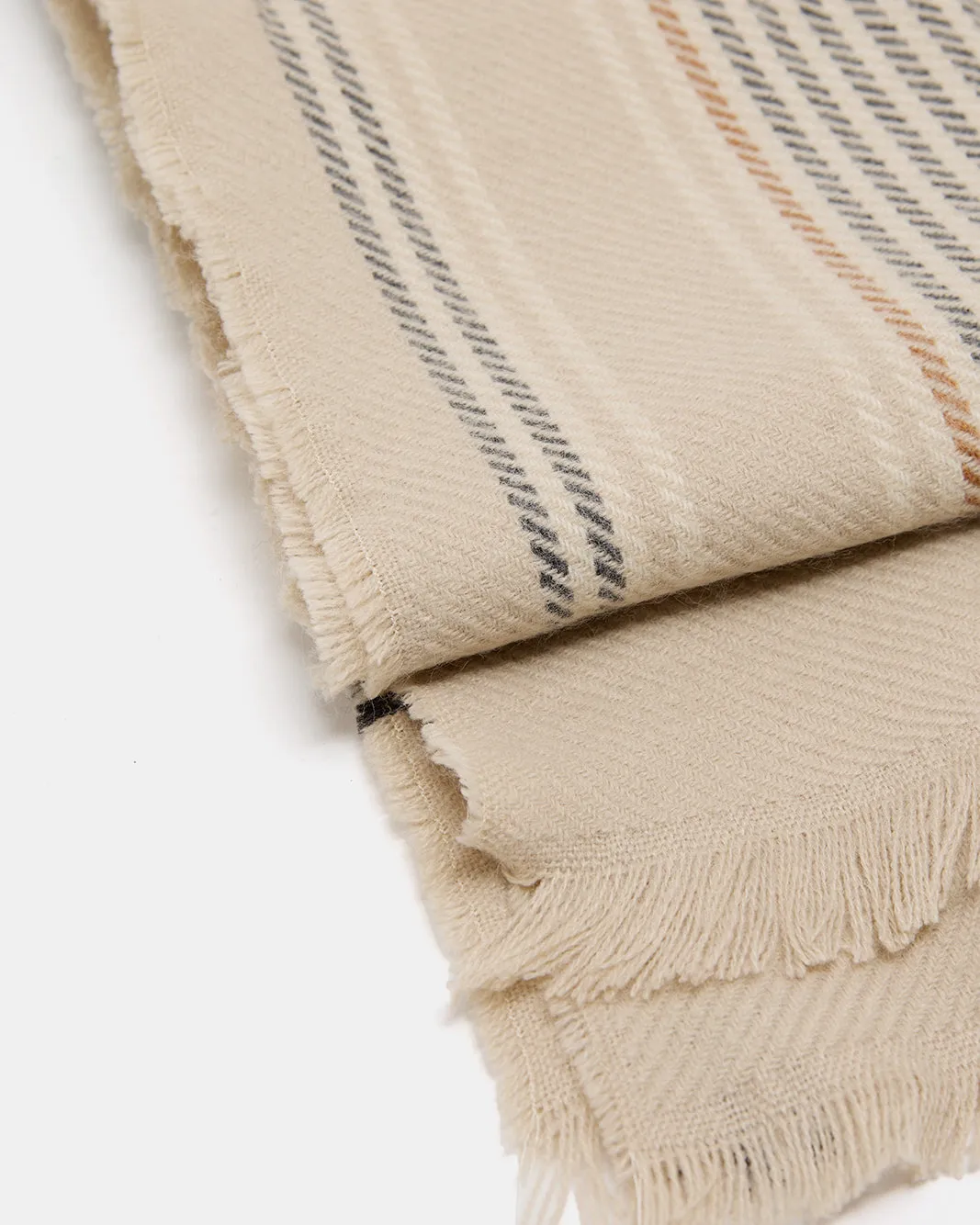 Women Beige Knitted Blanket Scarf sold by Redtag product image thumbnail 3