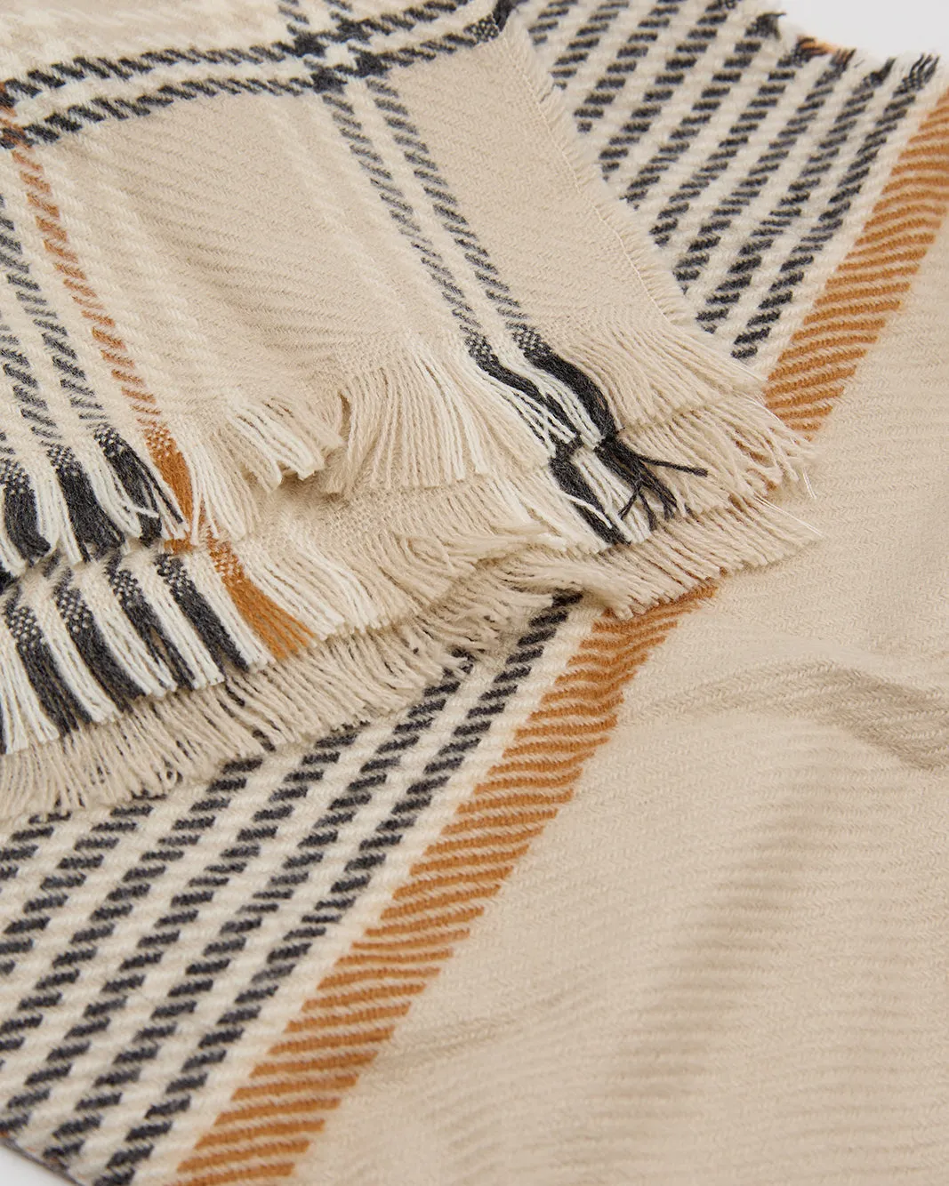Women Beige Knitted Blanket Scarf sold by Redtag product image thumbnail 4