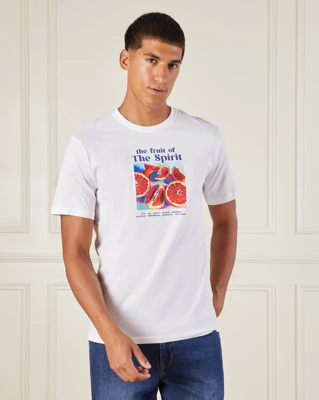 Men White Printed T-Shirt sold by Redtag