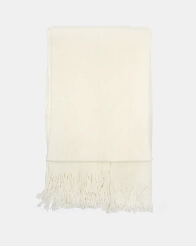 Women White Embellished Knitted Blanket Scarf sold by Redtag