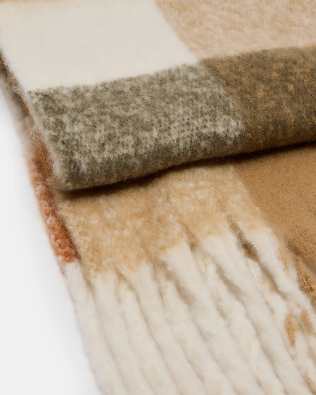 Women Beige Embellished Knitted Blanket Scarf sold by Redtag product image thumbnail 2