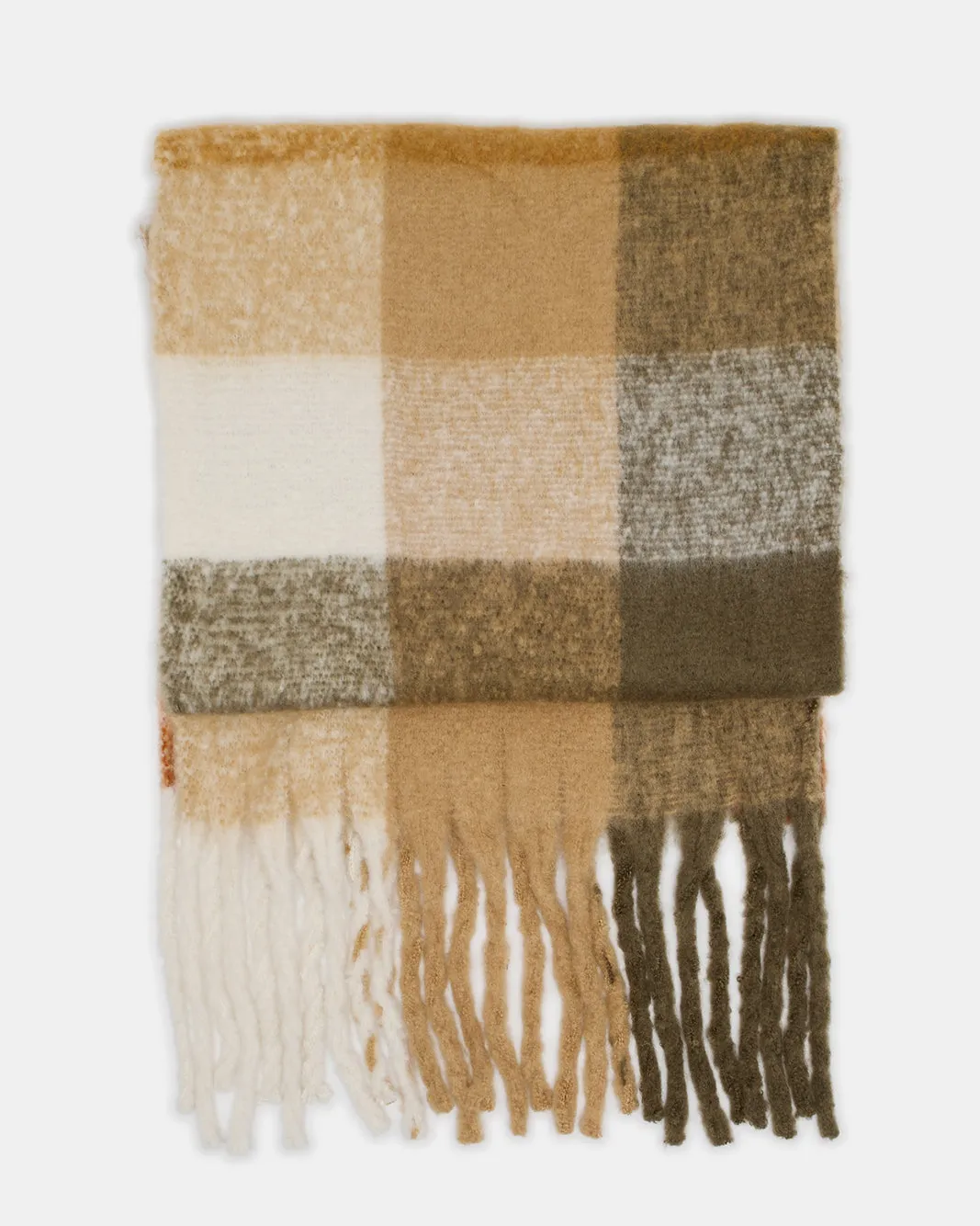 Women Beige Embellished Knitted Blanket Scarf sold by Redtag