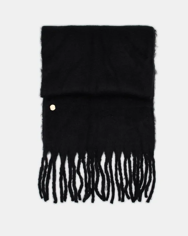 Women Black Embellished Knitted Scarf sold by Redtag
