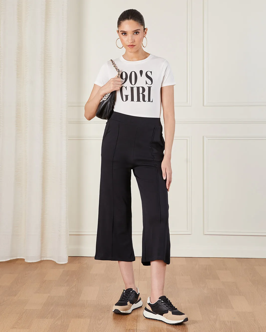 Women Black Cropped Leggings sold by Redtag product image thumbnail 2