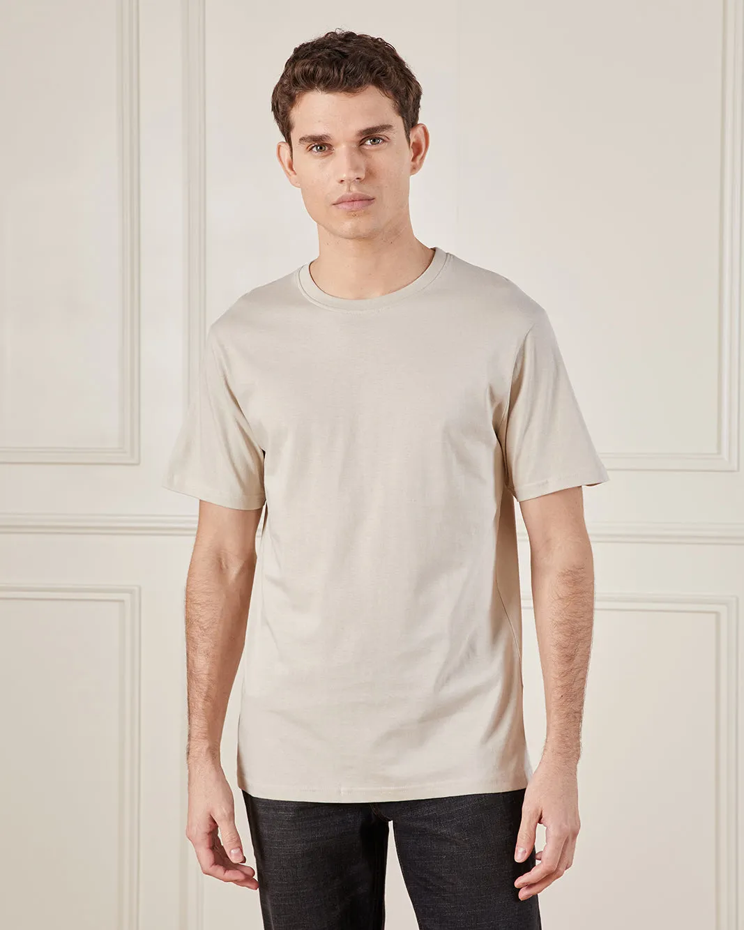 Men Grey Basic Solid T-Shirt sold by Redtag