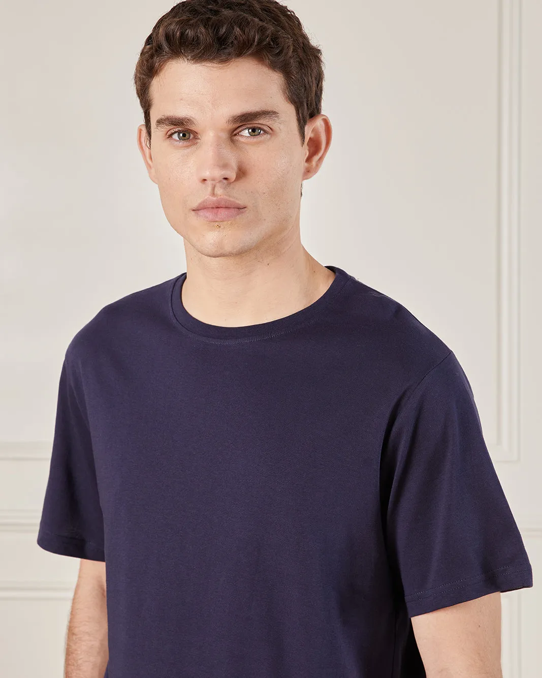 Men Navy Basic Solid T-Shirt sold by Redtag product image thumbnail 4