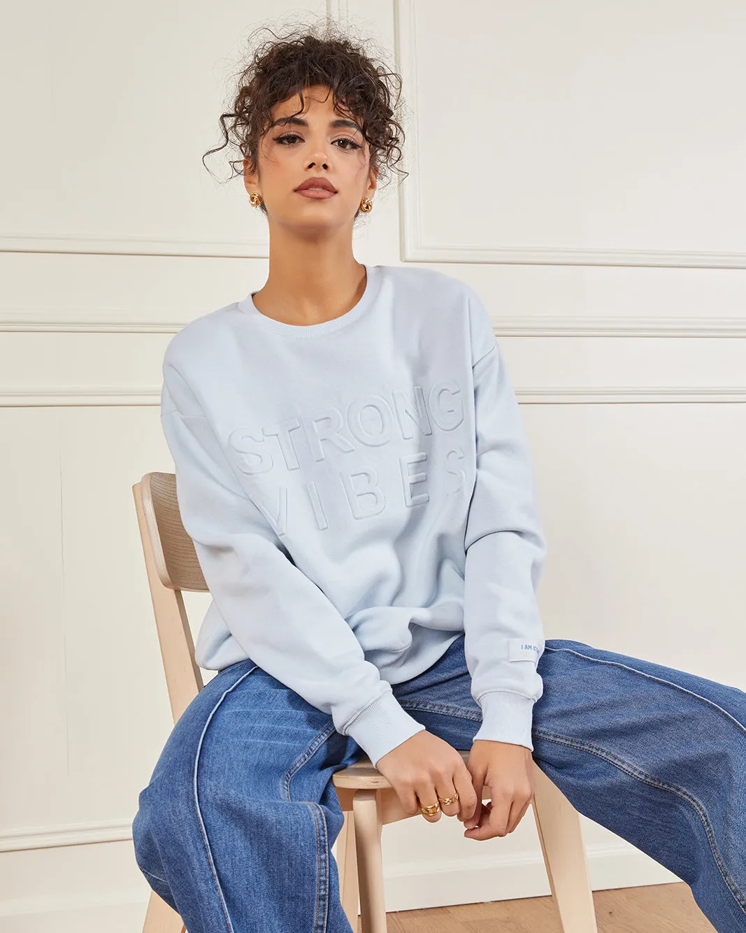 Women Blue Embroidered Sweatshirt sold by Redtag product image thumbnail 5