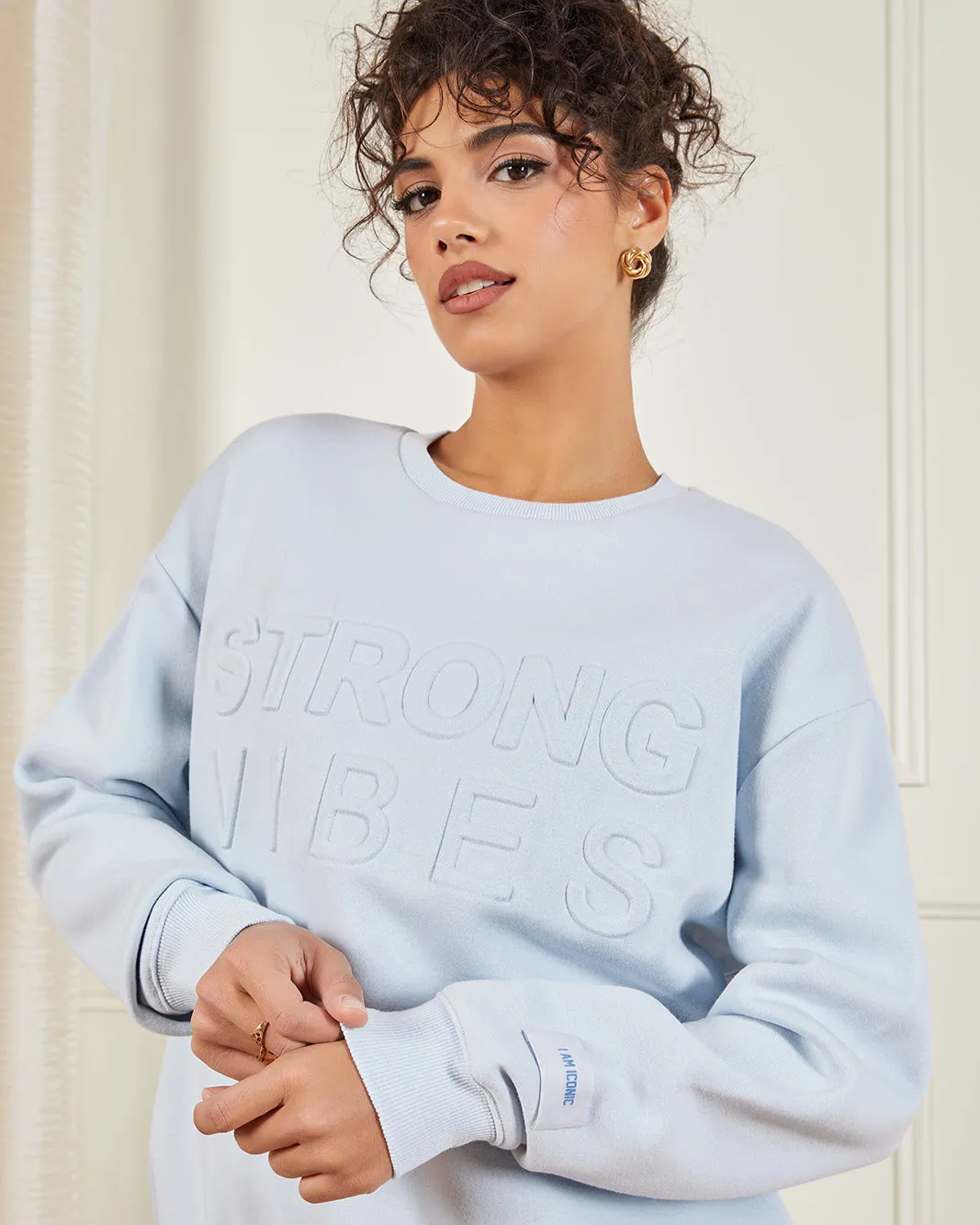 Women Blue Embroidered Sweatshirt sold by Redtag product image thumbnail 4