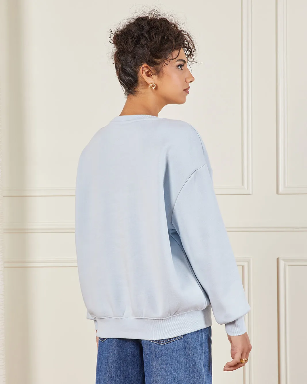Women Blue Embroidered Sweatshirt sold by Redtag product image thumbnail 3