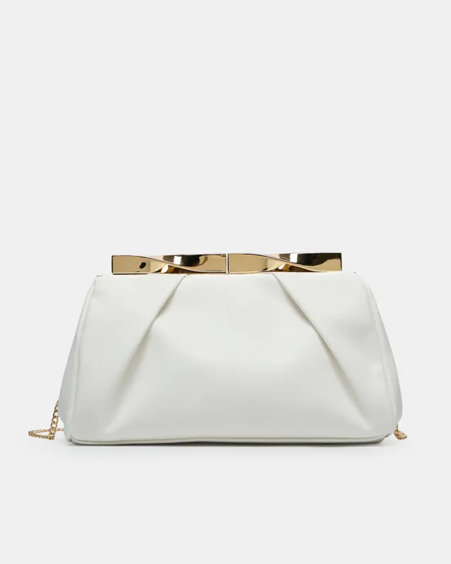 Women White Embellished Evening Bag sold by Redtag