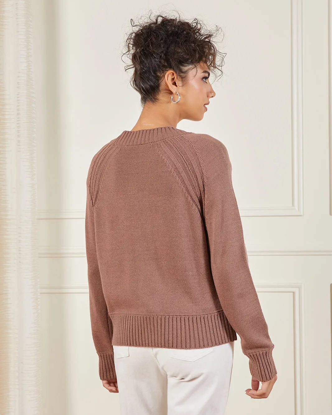 Women Brown Button Front Knit Cardigan sold by Redtag product image thumbnail 3