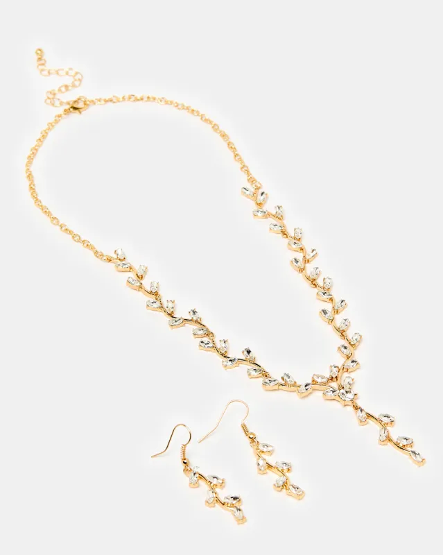 Women Gold Necklace And Earrings (2 Piece) sold by Redtag