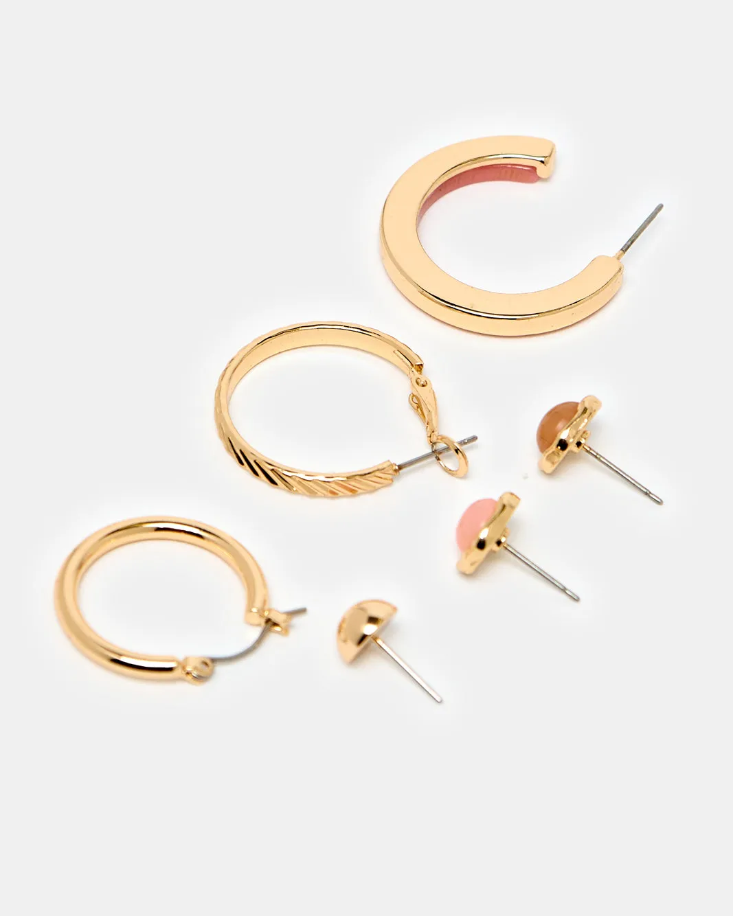 Women Gold Embellished Earrings Set (6 Piece) sold by Redtag product image thumbnail 3