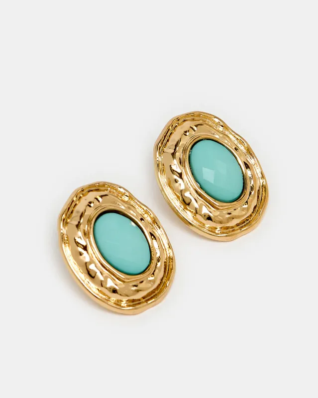 Women Gold Embellished Earrings sold by Redtag