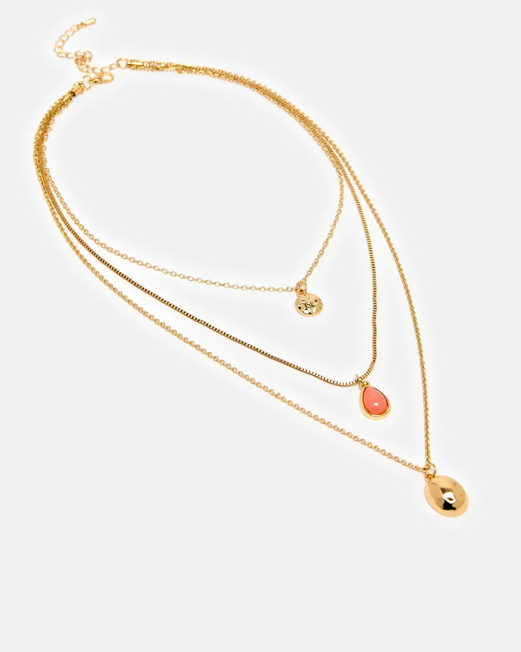 Women Gold Embellished Layered Necklace sold by Redtag