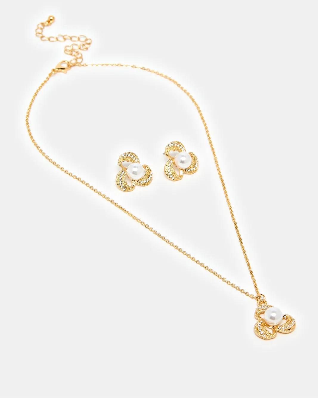 Women Gold Necklace And Earrings Set (2 Piece) sold by Redtag