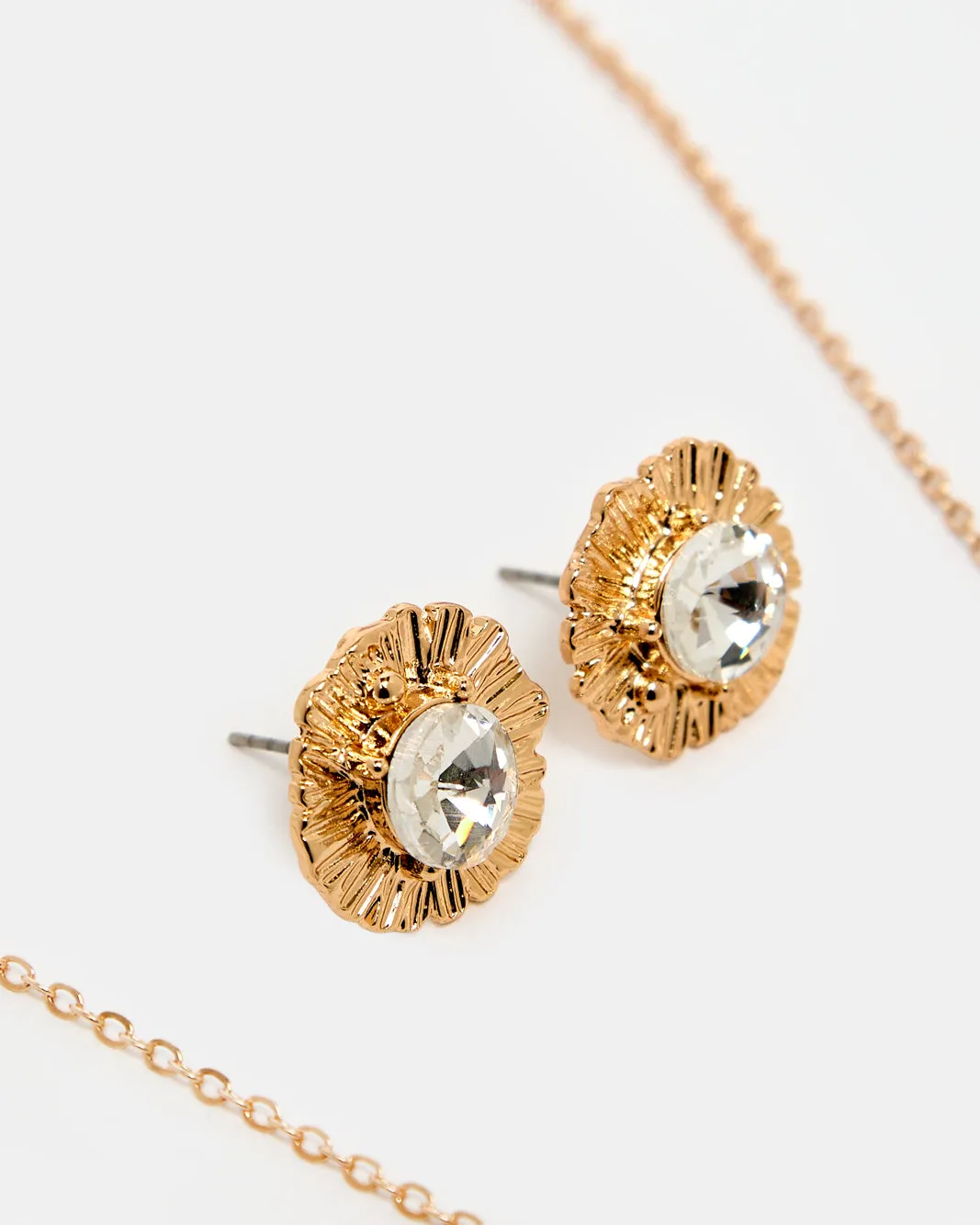 Women Gold Necklace And Earrings Set (2 Piece) sold by Redtag product image thumbnail 3