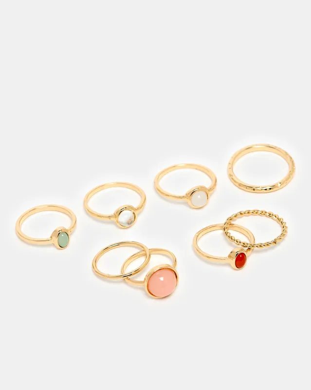 Women Gold Ring Set (7 Piece) sold by Redtag