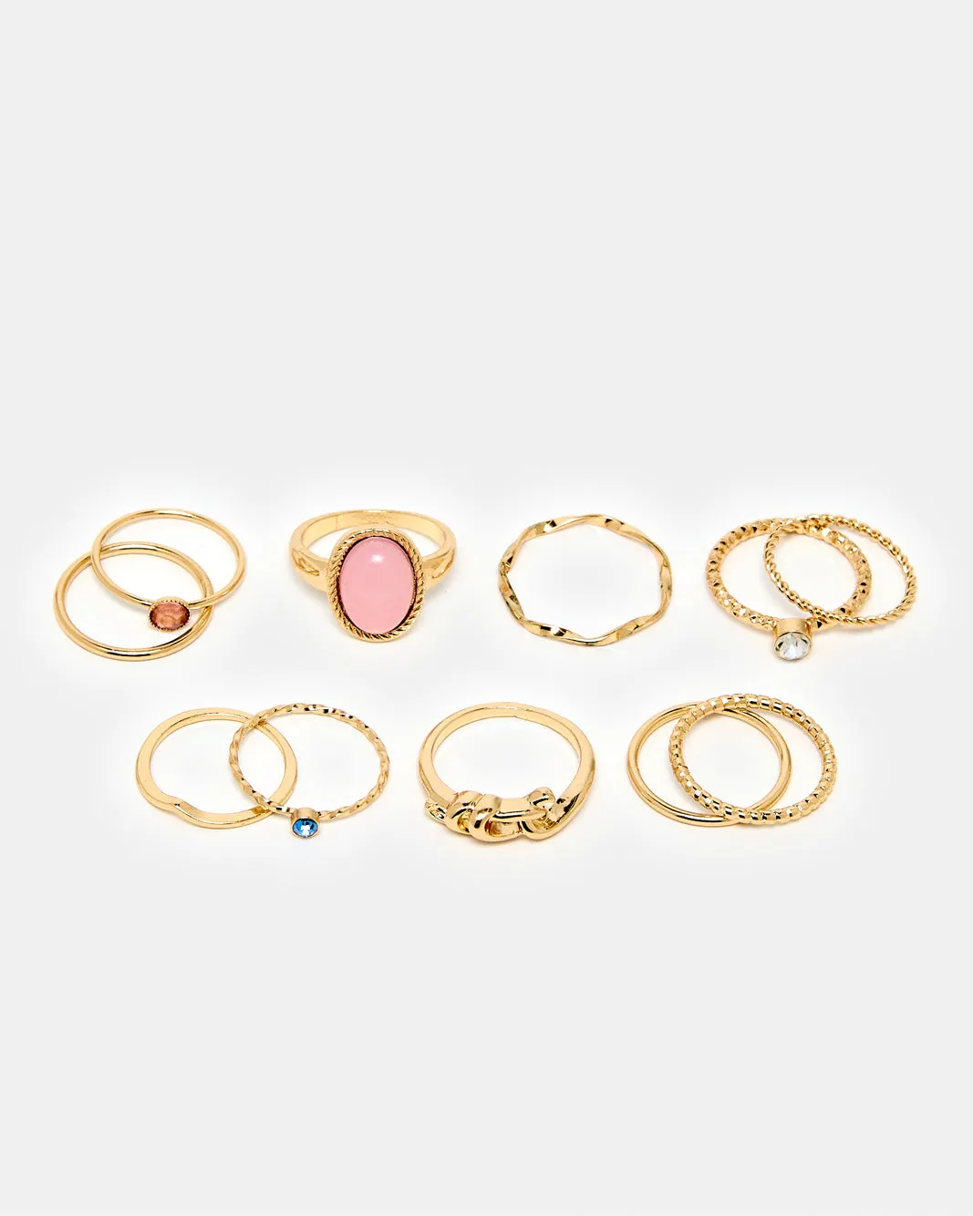 Women Gold Ring Set (11 Piece) sold by Redtag