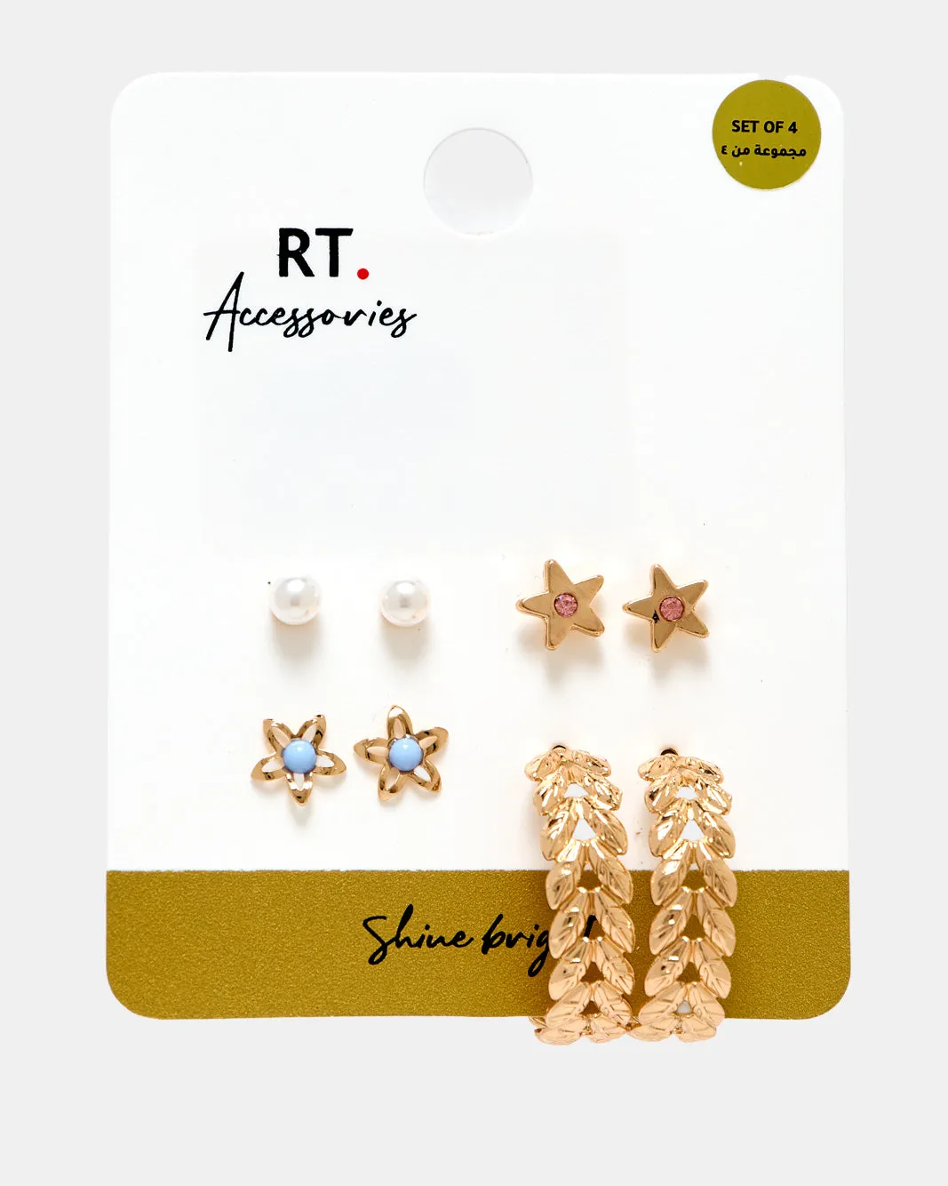 Women Gold Embellished Earring Set (3 Pairs) sold by Redtag product image thumbnail 2