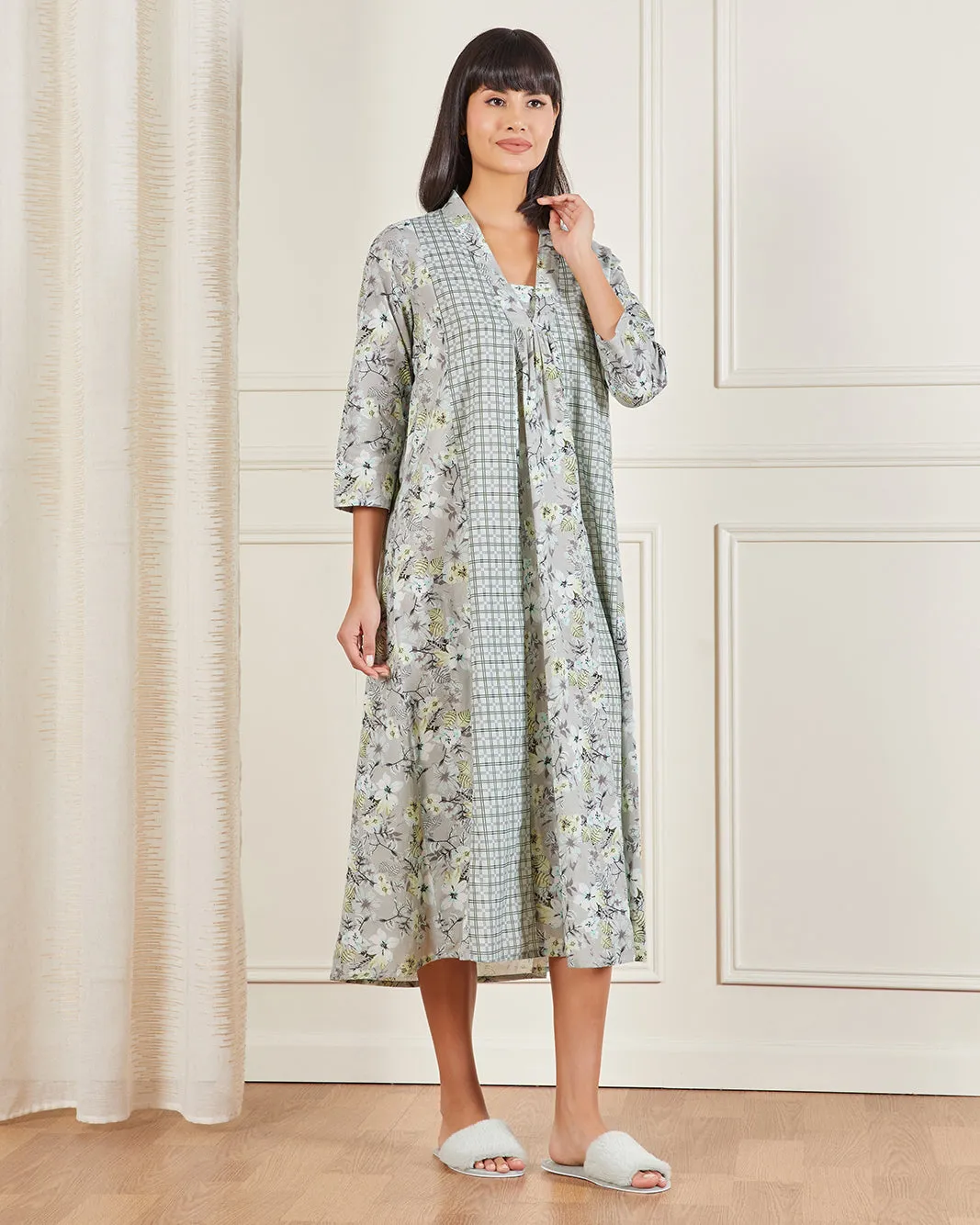 Women Green All Over Printed Nightgown sold by Redtag