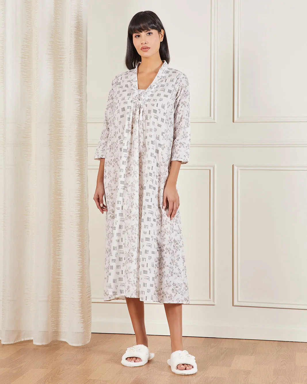 Women Beige Printed Night Gown sold by Redtag product image thumbnail 4