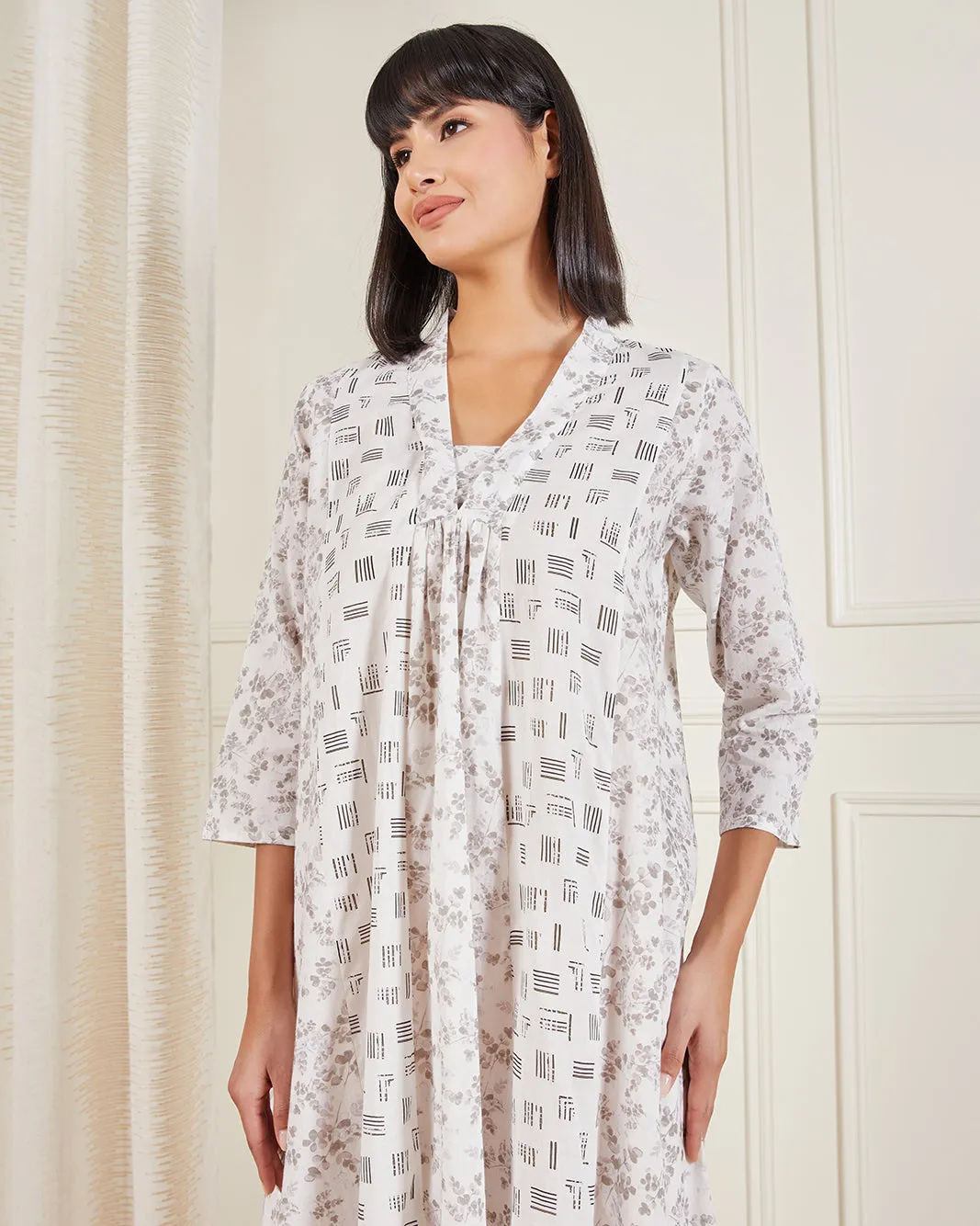 Women Beige Printed Night Gown sold by Redtag product image thumbnail 2