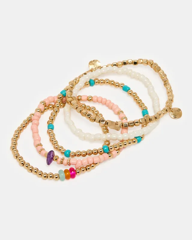 Women Assorted Embellished Bracelet Set (Pack of 5) sold by Redtag