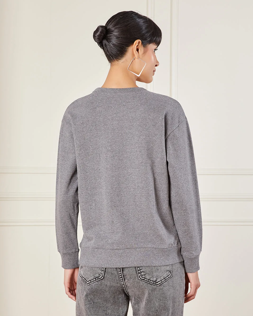 Women Charcoal Plain Active Sweatshirt sold by Redtag product image thumbnail 3