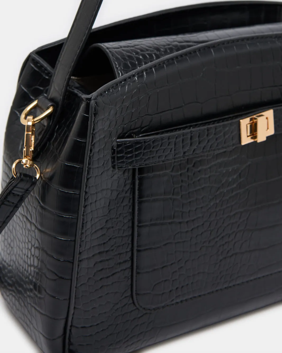 Women Black Textured Day Bag sold by Redtag product image thumbnail 2