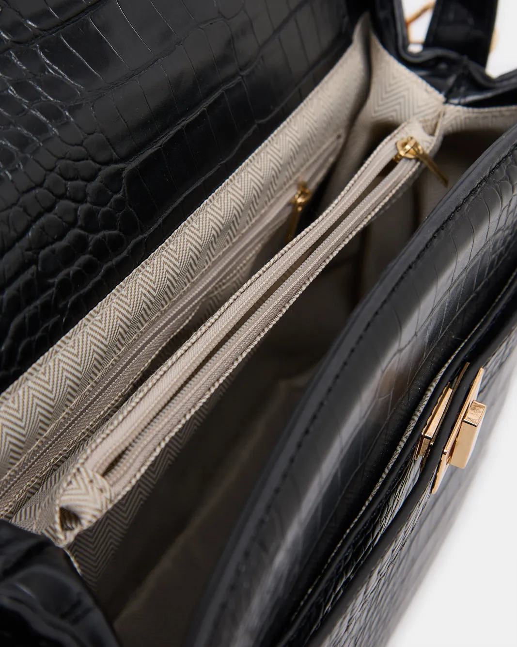 Women Black Textured Day Bag sold by Redtag product image thumbnail 4