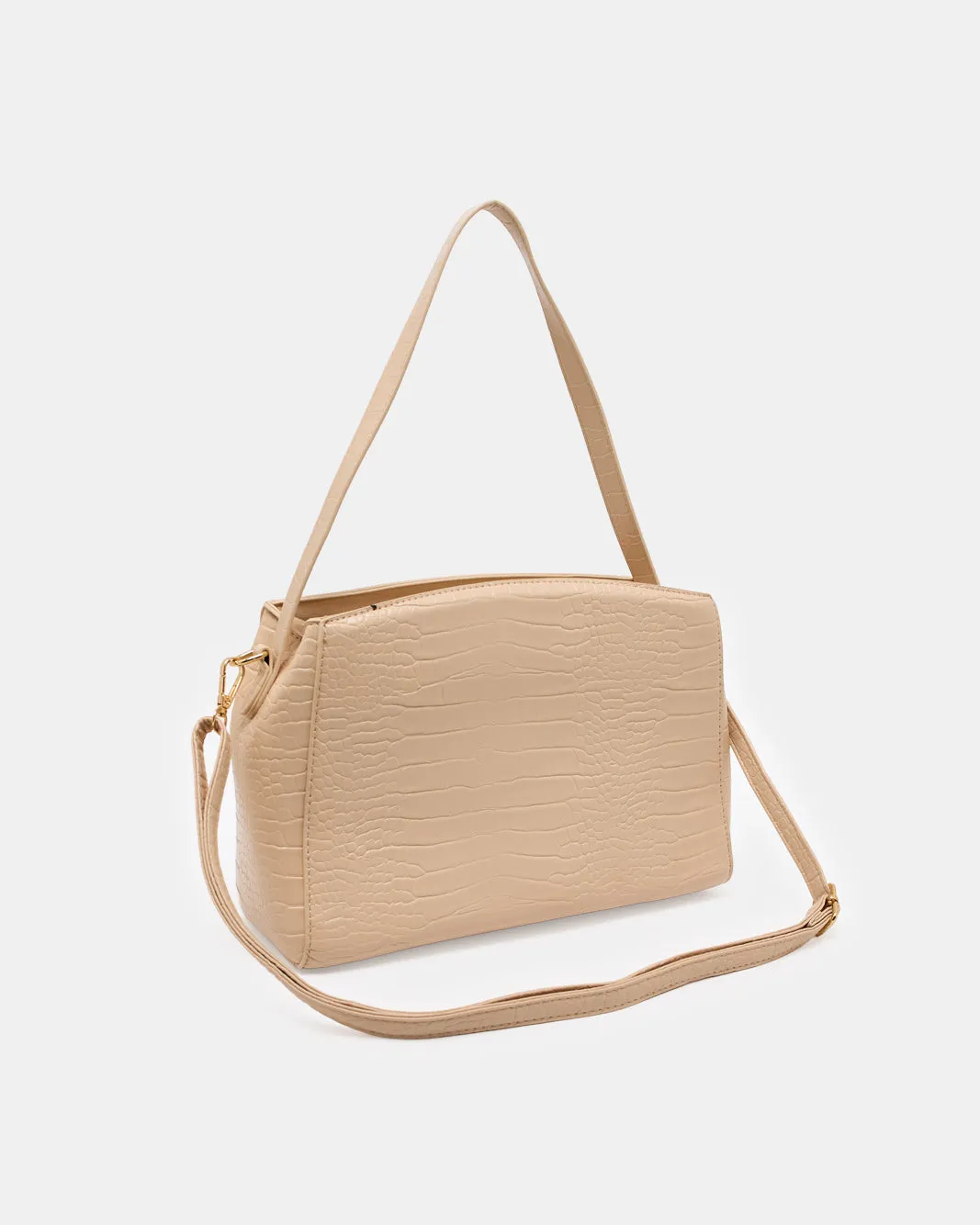 Women Beige Textured Day Bag sold by Redtag product image thumbnail 3