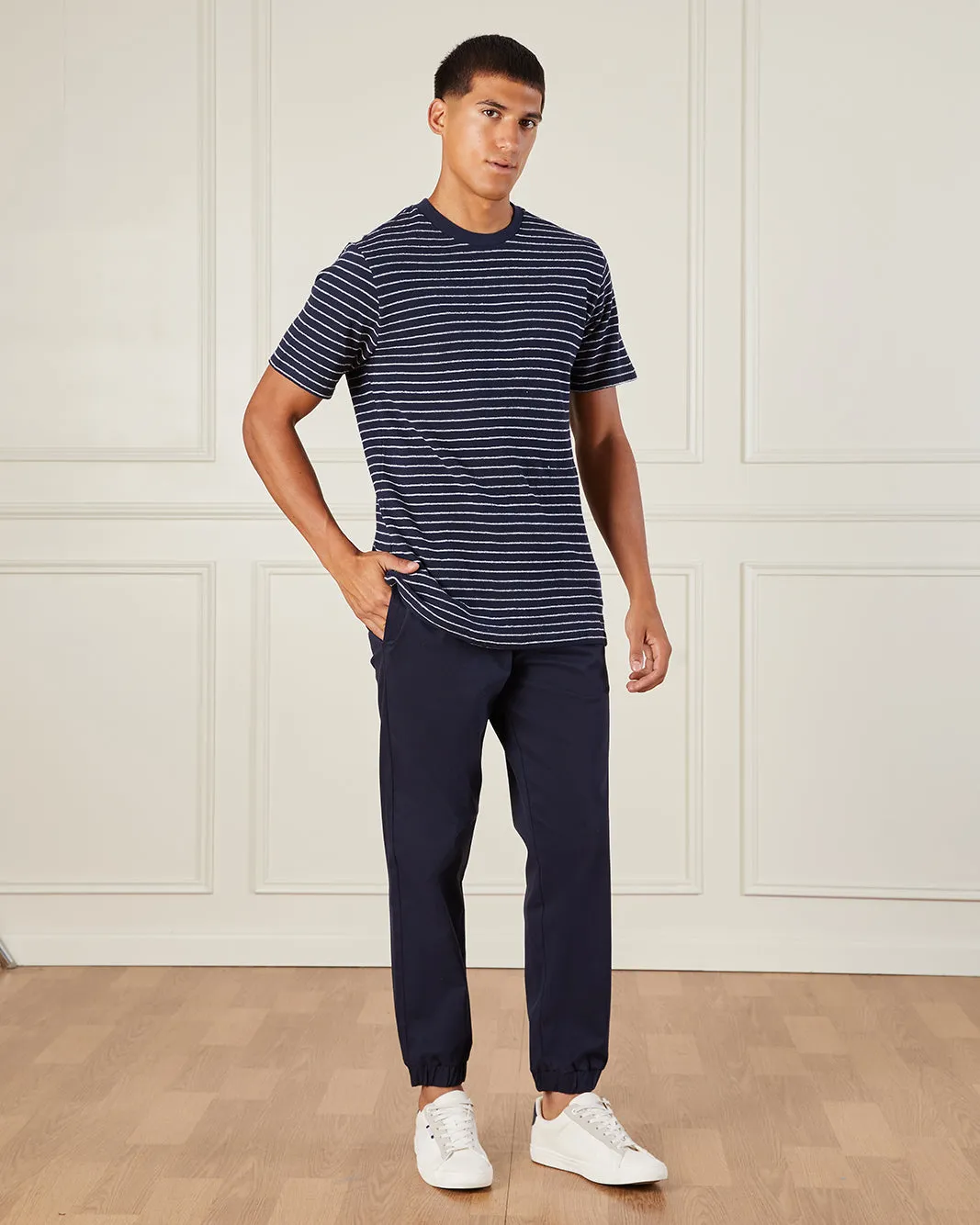 Men Navy Satin Slim Fit Jogger sold by Redtag product image thumbnail 2