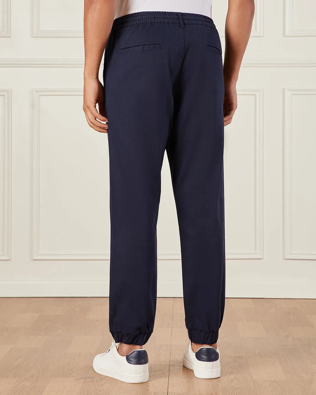 Men Navy Satin Slim Fit Jogger sold by Redtag product image thumbnail 3