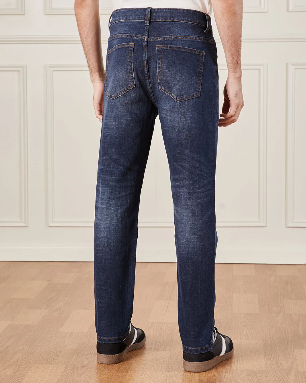 Men Navy Slim Fit Denim Jeans sold by Redtag product image thumbnail 3