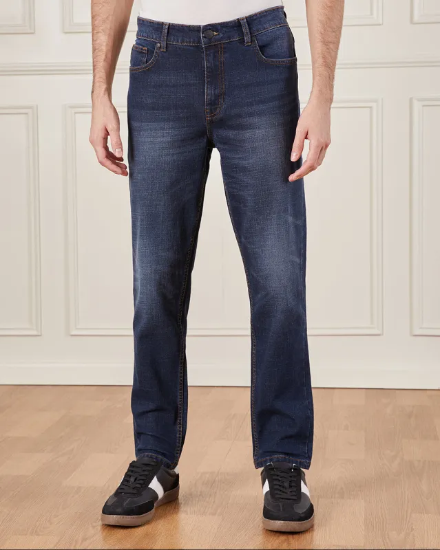 Men Navy Slim Fit Denim Jeans made by Redtag