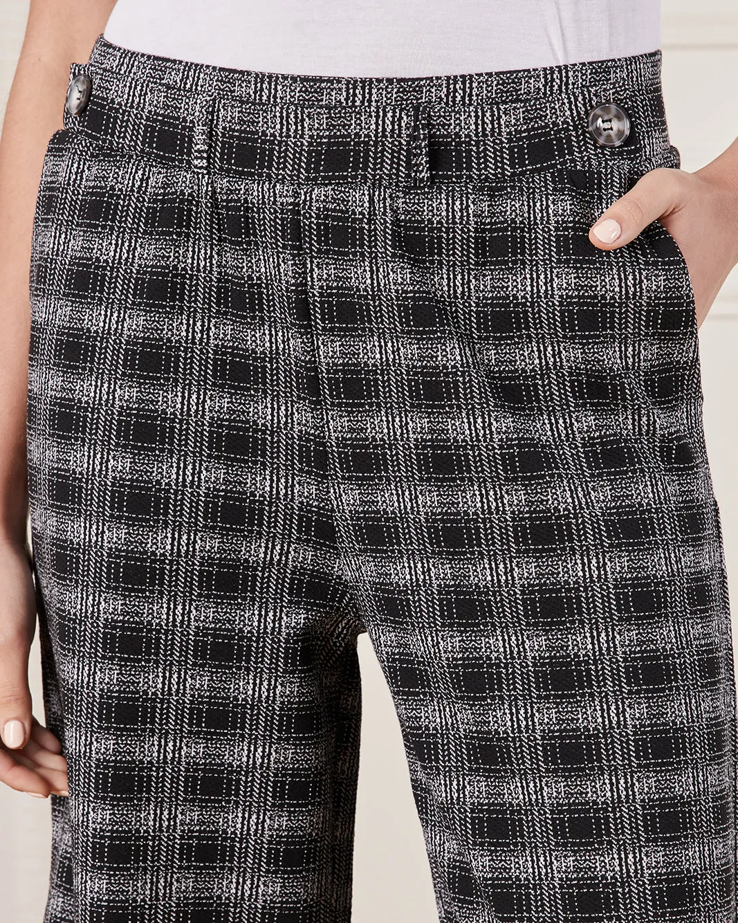 Women Black Checkered Trousers sold by Redtag product image thumbnail 4
