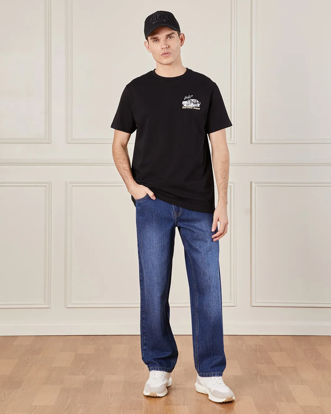 Men Black Graphic T-Shirt sold by Redtag product image thumbnail 2